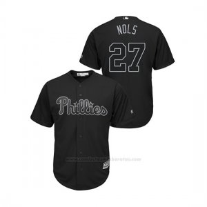 Camiseta Beisbol Hombre Philadelphia Phillies Aaron Nola 2019 Players Weekend Replica Negro