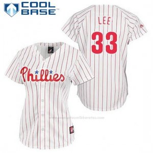 Camiseta Beisbol Hombre Philadelphia Phillies Cliff Lee 33 Blanco Cool Base