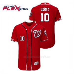 Camiseta Beisbol Hombre Washington Nationals Yan Gomes 150th Aniversario Patch Autentico Flex Base Rojo