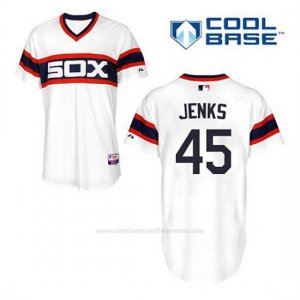 Camiseta Beisbol Hombre Chicago White Sox 45 Bobby Jenks Blanco Alterno Cool Base