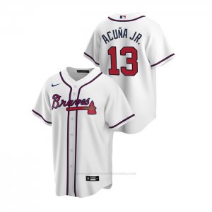 Camiseta Beisbol Hombre Atlanta Braves Ronald Acuna Jr. 2020 Replica Primera Blanco