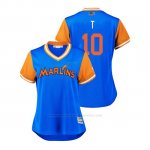 Camiseta Beisbol Mujer Miami Marlins Jt Riddle 2018 Llws Players Weekend T Light Toronto Blue Jays
