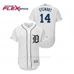 Camiseta Beisbol Hombre Detroit Tigers Christin Stewart 150th Aniversario Patch Flex Base Blanco