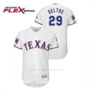 Camiseta Beisbol Hombre Texas Rangers Adrian Beltre 150th Aniversario Patch Final Season Stadium Patch Blanco