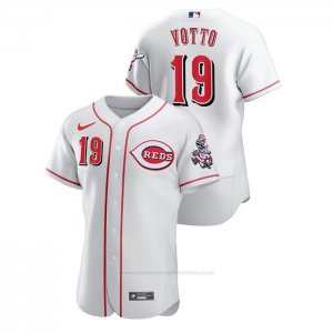 Camiseta Beisbol Hombre Cincinnati Reds Joey Votto Authentic Blanco