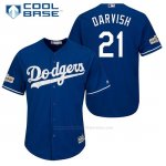 Camiseta Beisbol Hombre Los Angeles Dodgers 2017 Postemporada Yu Darvish Cool Base