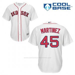 Camiseta Beisbol Hombre Boston Red Sox 45 Pedro Martinez Blanco 1ª Cool Base