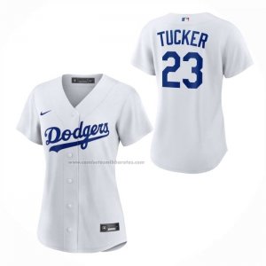 Camiseta Beisbol Mujer Los Angeles Dodgers Kyle Tucker Primera Replica Blanco