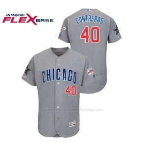 Camiseta Beisbol Hombre Chicago Cubs Willson Contreras 2019 All Star Game Flex Base Gris