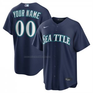 Camiseta Beisbol Hombre Seattle Mariners Segunda Replica Personalizada Azul