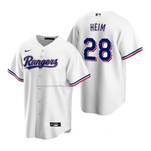 Camiseta Beisbol Hombre Texas Rangers Jonah Heim Replica Primera Blanco