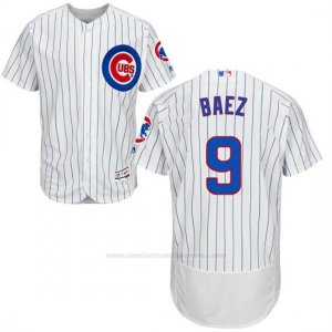 Camiseta Beisbol Hombre Chicago Cubs 9 Javier Baez Autentico Coleccion Flex Base Blanco