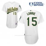 Camiseta Beisbol Hombre Oakland Athletics Brett Lawrie 15 Blanco 1ª Cool Base