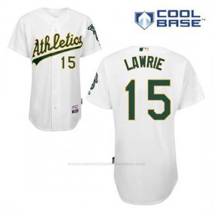 Camiseta Beisbol Hombre Oakland Athletics Brett Lawrie 15 Blanco 1ª Cool Base