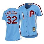 Camiseta Beisbol Mujer Philadelphia Phillies Steve Carlton Cooperstown Collection Road Azul