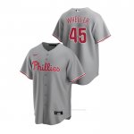 Camiseta Beisbol Hombre Philadelphia Phillies Zack Wheeler Replica Road Gris