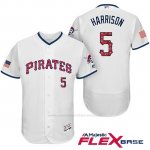 Camiseta Beisbol Hombre Pittsburgh Pirates 2017 Estrellas y Rayas Josh Harrison Blanco Flex Base