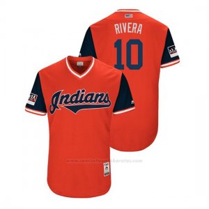 Camiseta Beisbol Hombre Cleveland Indians Edwin Encarnacion 2018 Llws Players Weekend Rivera Rojo