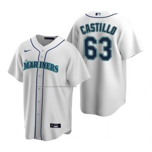 Camiseta Beisbol Hombre Seattle Mariners Diego Castillo Replica Primera Blanco