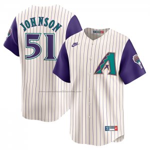 Camiseta Beisbol Hombre Arizona Diamondbacks Randy Johnson Throwback Cooperstown Collection Limited Crema