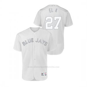 Camiseta Beisbol Hombre Toronto Blue Jays Vladimir Guerrero Jr. 2019 Players Weekend Autentico Blanco