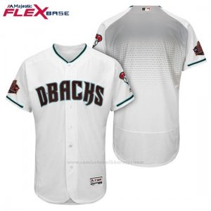 Camiseta Beisbol Hombre Arizona Diamondbacks Blanco Aqua 1ª 20 Aniversario Flex Base