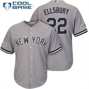 Camiseta Beisbol Hombre New York Yankees 2017 Postemporada Jacoby Ellsbury Gris Cool Base