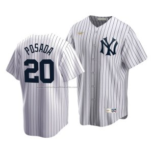Camiseta Beisbol Hombre New York Yankees Jorge Posada Cooperstown Collection Primera Blanco