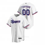 Camiseta Beisbol Hombre Texas Rangers Personalizada Replica Primera Blanco