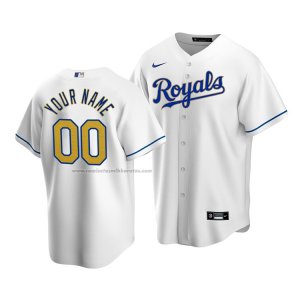 Camiseta Beisbol Hombre Kansas City Royals Personalizada Replica Cool Base Primera Blanco