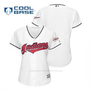 Camiseta Beisbol Mujer Cleveland Indians 2019 All Star Game Patch Cool Base 1ª Personalizada Blanco