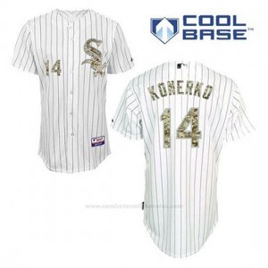 Camiseta Beisbol Hombre Chicago White Sox Paul Konerko 14 Blanco Usmc Cool Base