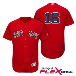 Camiseta Beisbol Hombre Boston Red Sox 16 Andrew Benintendi Scarlet Alterno Flex Base