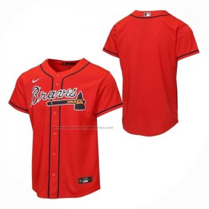 Camiseta Beisbol Nino Atlanta Braves Alterno Replica Rojo