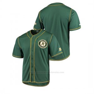 Camiseta Beisbol Hombre Oakland Athletics Button-Down Stitches Team Color Verde