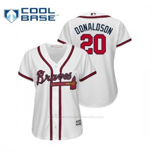 Camiseta Beisbol Mujer Atlanta Braves Josh Donaldson Cool Base Official Home Blanco