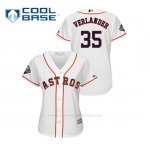 Camiseta Beisbol Mujer Houston Astros Justin Verlander 2019 World Series Bound Cool Base Blanco