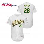 Camiseta Beisbol Hombre Oakland Athletics Matt Olson 150th Aniversario Patch Autentico Flex Base Blanco