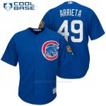 Camiseta Beisbol Hombre Chicago Cubs 49 Jake Arrieta 2017 Entrenamiento de Primavera Cool Base Jugador