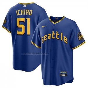 Camiseta Beisbol Hombre Seattle Mariners Ichiro Suzuki 2023 City Connect Replica Azul