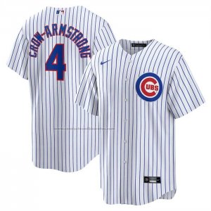 Camiseta Beisbol Hombre Chicago Cubs Pete Crow-Armstrong Primera Replica Blanco1