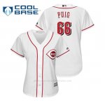 Camiseta Beisbol Mujer Cincinnati Reds Yasiel Puig Cool Base Majestic Home Blanco