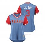 Camiseta Beisbol Mujer Texas Rangers Delino Deshields 2018 Llws Players Weekend Lil Bop Light Toronto Blue Jays