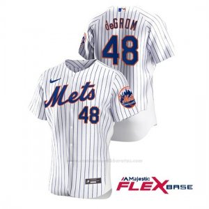 Camiseta Beisbol Hombre New York Mets Jacob Degrom Autentico Nike Blanco