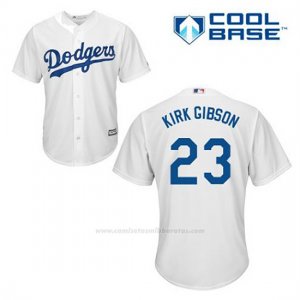 Camiseta Beisbol Hombre Los Angeles Dodgers Kirk Gibson 23 Blanco 1ª Cool Base