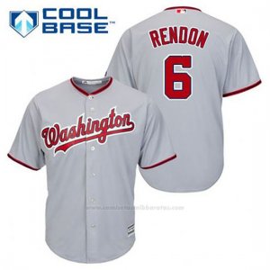 Camiseta Beisbol Hombre Washington Nationals Anthony Rendon 6 Gris Cool Base