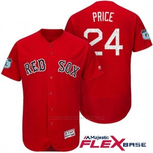 Camiseta Beisbol Hombre Boston Red Sox 24 David Price Rojo 2017 Entrenamiento de Primavera Flex Base Jugador