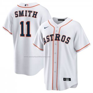 Camiseta Beisbol Hombre Houston Astros Cam Smith Primera Replica Blanco