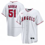 Camiseta Beisbol Hombre Los Angeles Angels Jaime Barria Primera Replica Blanco