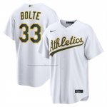 Camiseta Beisbol Hombre Oakland Athletics Henry Bolte Primera Replica Blanco Camiseta Beisbol Hombre Oakland Athletics Henry Bolte Primera Replica Blanco